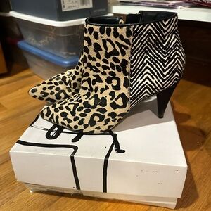 DV leopard multi calf hair booties